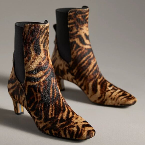 Sam Edelman Margo Ankle Boots Bootie Size 7.5 Kitten Heel Animal Calf Hair NEW - Picture 2 of 16